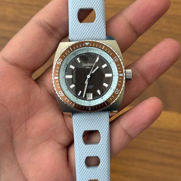 Zodiac Brown Dial Dive Watch with Light Blue Strap unisex main image 6